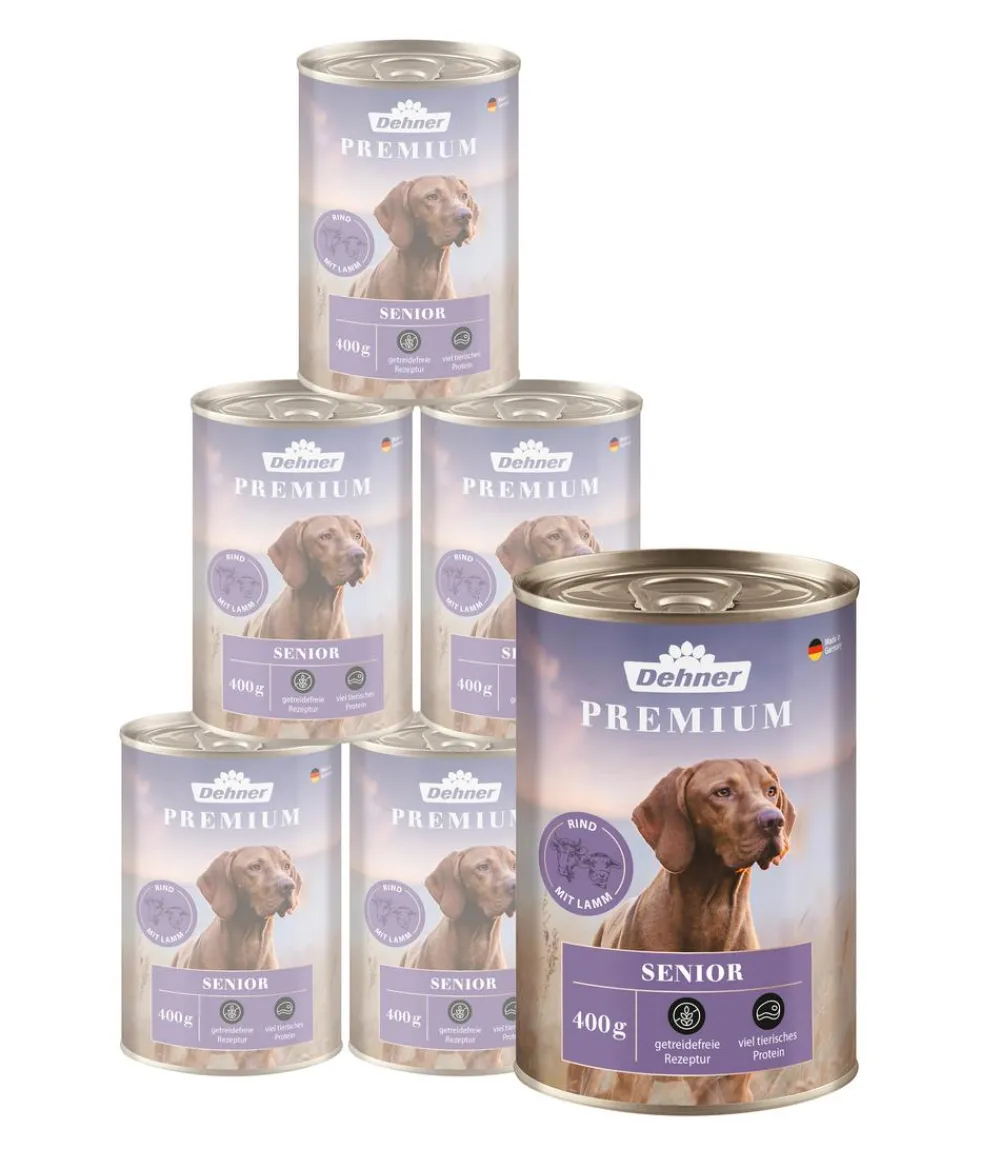 Dehner Premium Nassfutter Hund > Nassfutter für Hunde Senior, Rind mit Lamm