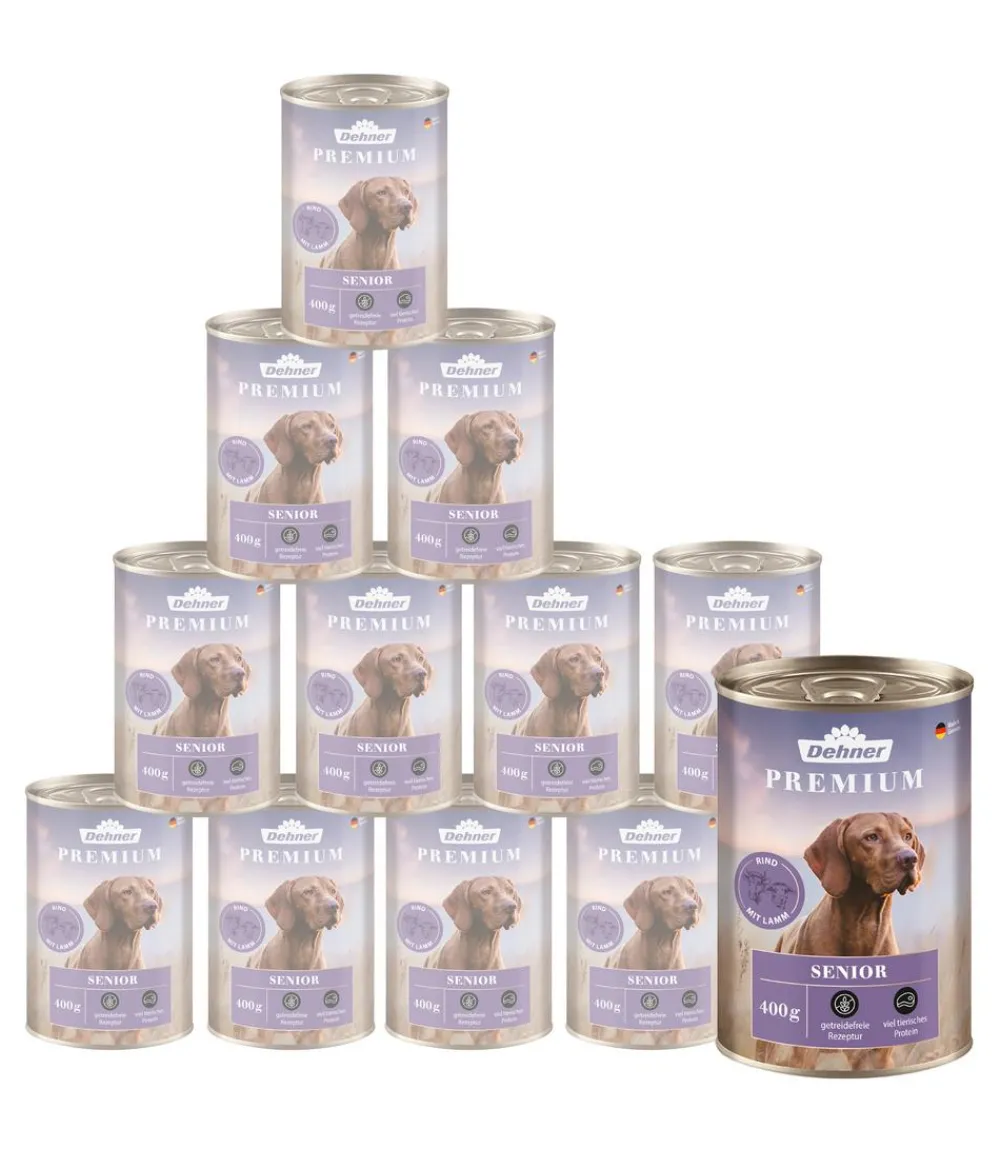 Dehner Premium Nassfutter für Hunde Senior, Rind mit Lamm Sale