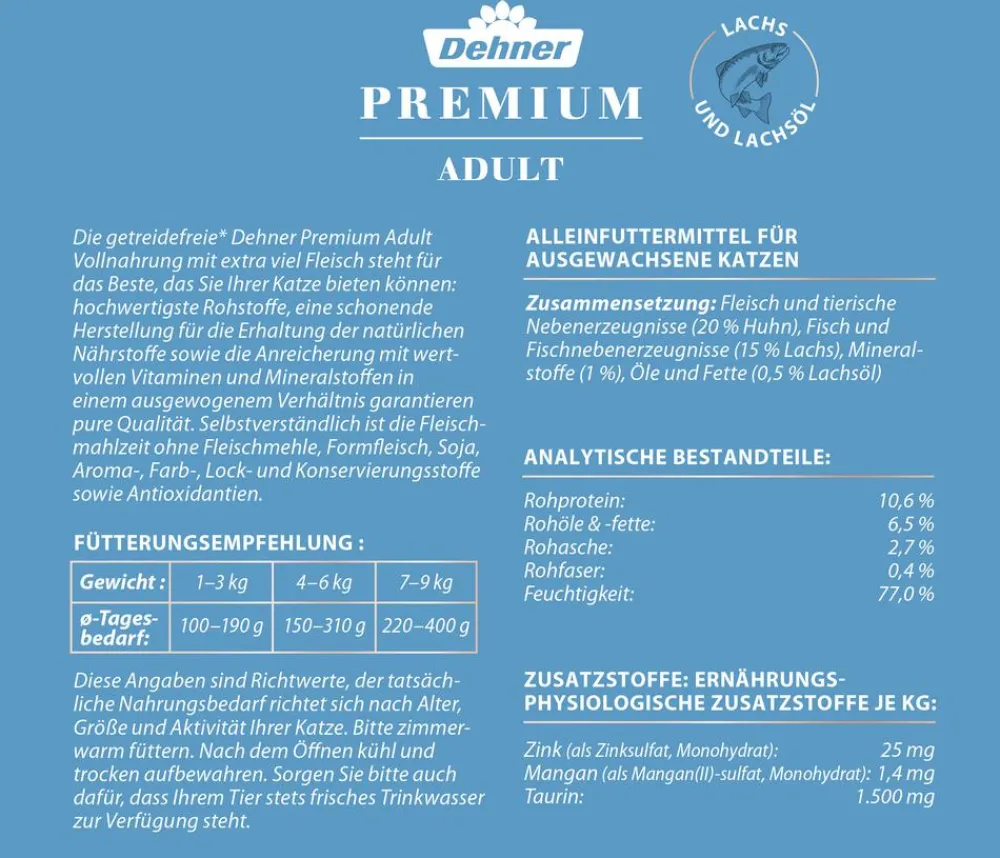 Dehner Premium Nassfutter für Katzen Adult Hot