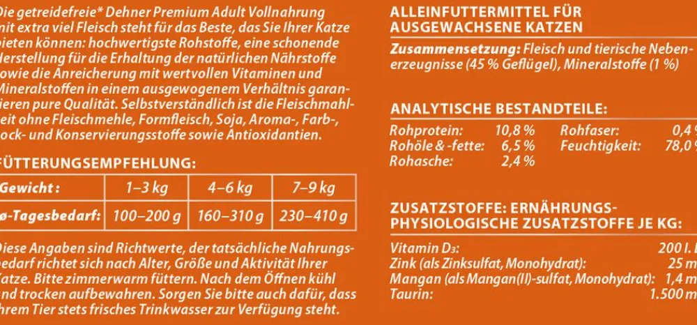 Dehner Premium Nassfutter Katze - Nassfutter für Katzen Adult