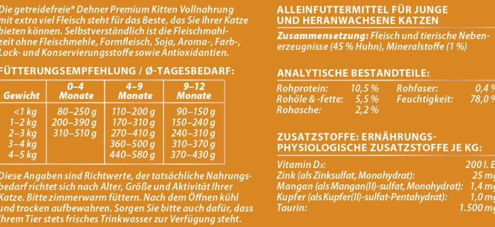 Dehner Premium Nassfutter Katze - Nassfutter für Katzen Kitten, /400 g