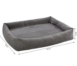 Dehner Premium Orthopädisches Hundebett Yumah, rechteckig, ca. B120/H23/T90 cm Grau New