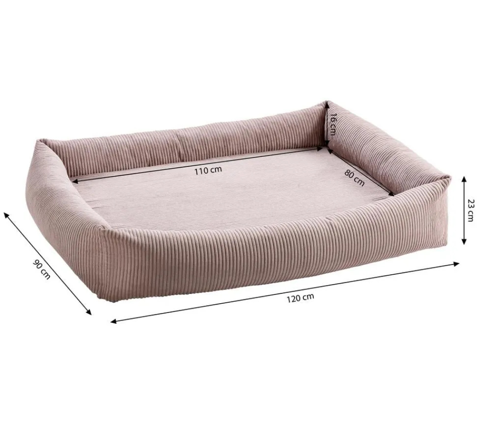 Dehner Premium Orthopädisches Hundebett Lakota, rechteckig, ca. B120/H23/T90 cm Rosa Outlet