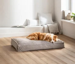 Dehner Premium Betten & Kissen|Hundekissen - Orthopädische Hundematratze Soyala, rechteckig, ca. B120/H15/T80 cm Taupe