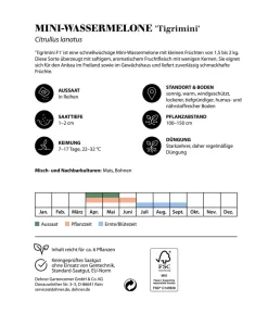 Dehner Obstsamen - Premium Samen Mini-Wassermelone 'Tigrimini'