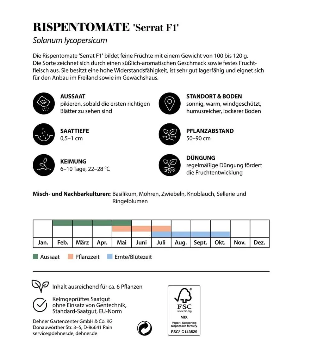 Dehner Premium Samen Rispentomate 'Serrat F1' Best