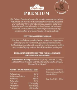 Dehner Premium Nagersnacks > Snackrolle für Nager, Saaten & Gemüse, 160 g