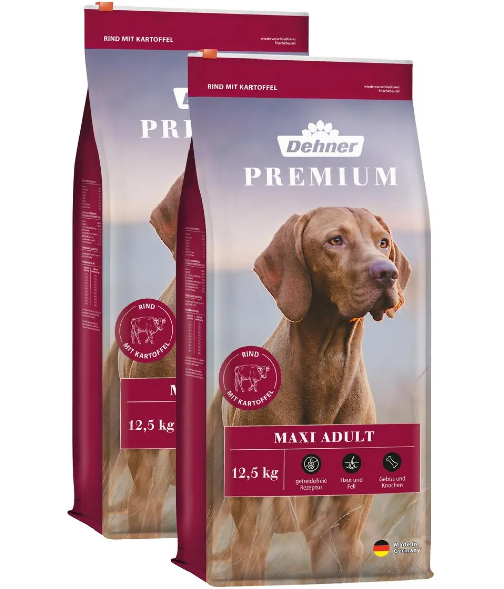 Dehner Premium Trockenfutter Hund > Trockenfutter für Hunde Maxi Adult, Rind & Kartoffel