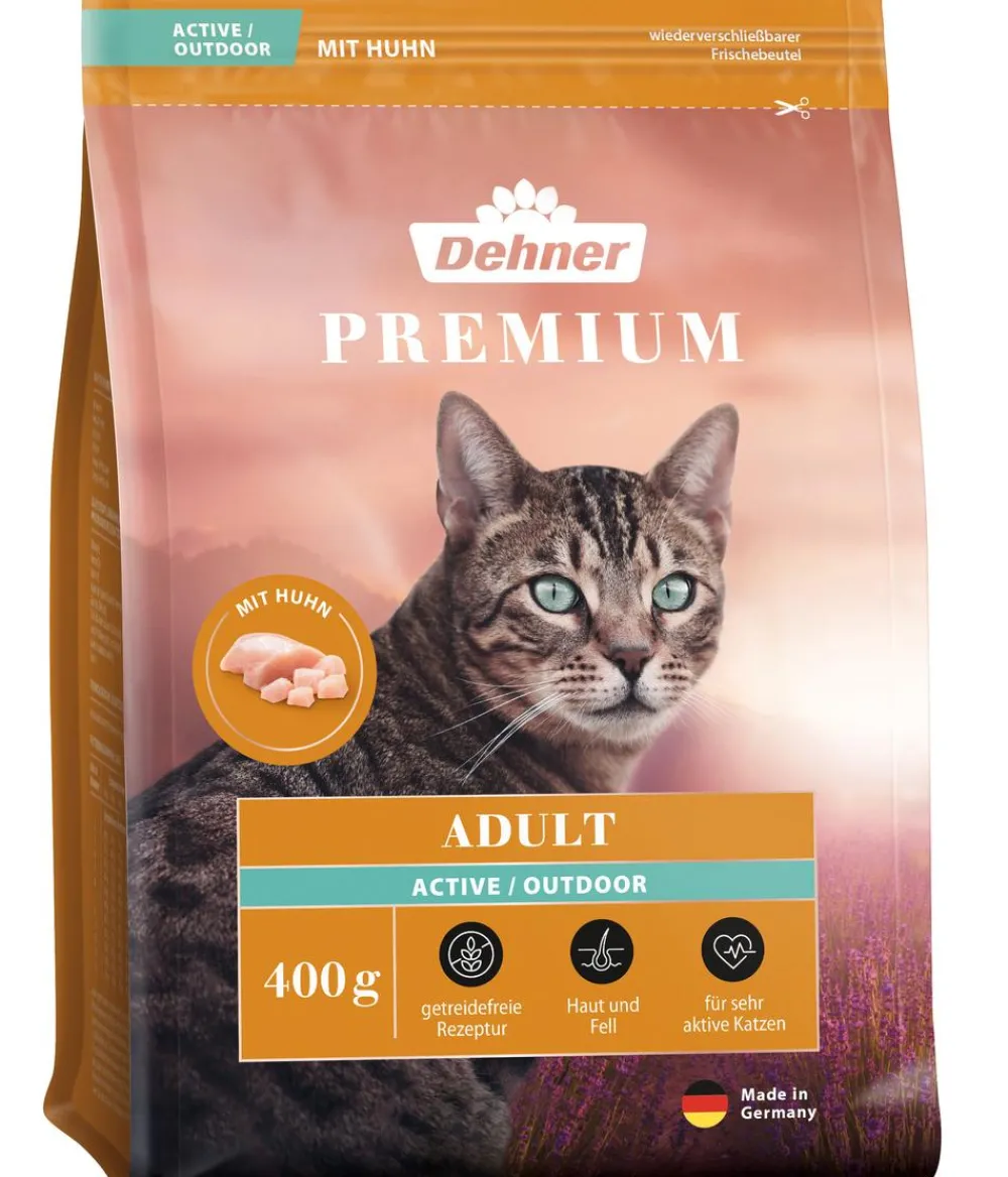 Dehner Premium Trockenfutter für Katzen Active/Outdoor Adult, Huhn New