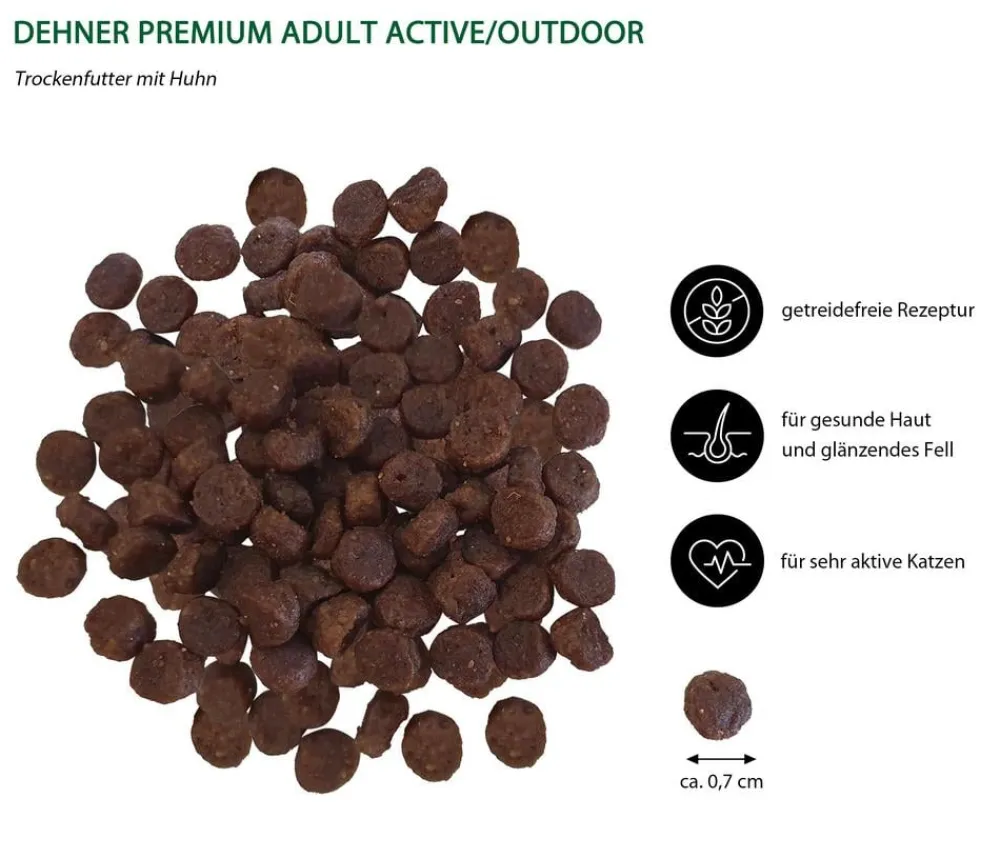 Dehner Premium Trockenfutter für Katzen Active/Outdoor Adult, Huhn New
