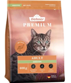 Dehner Premium Trockenfutter Katze - Trockenfutter für Katzen Sensitive Adult, Pute