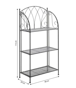 Dehner Regal Luca, ca. B58/H115/T29 cm Dunkelgrau New