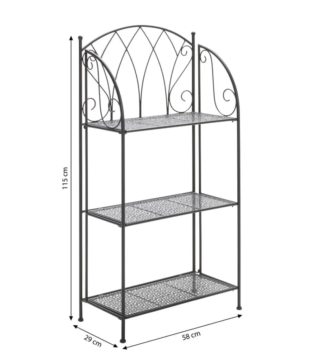 Dehner Regal Luca, ca. B58/H115/T29 cm Dunkelgrau New
