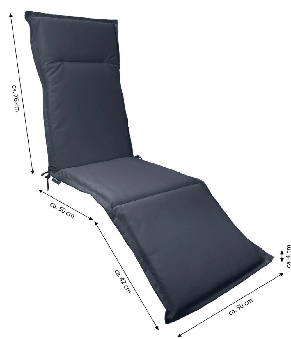 Dehner Relaxauflage Veneto, ca. B50/H4/T168 cm Dunkelgrau Best
