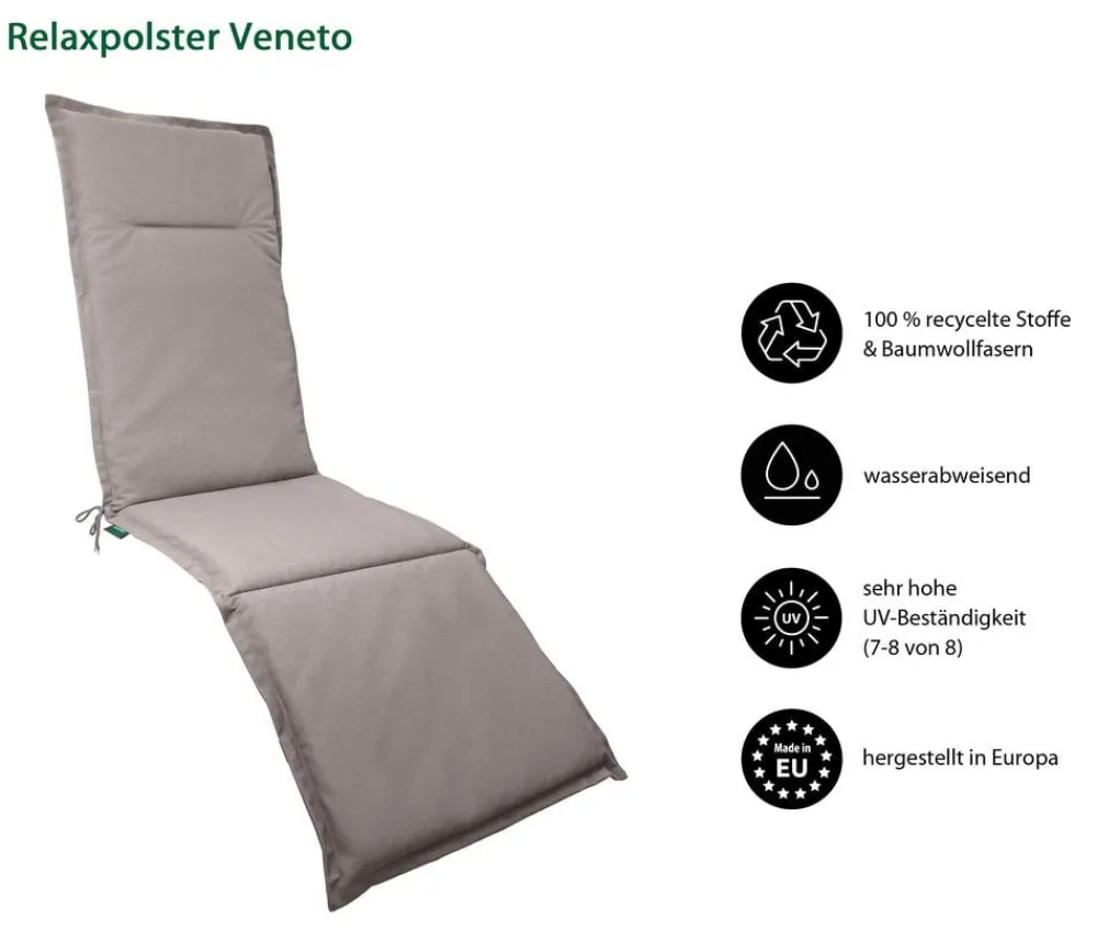 Dehner Relax- & Liegenauflagen - Relaxauflage Veneto, ca. B50/H4/T168 cm Taupe