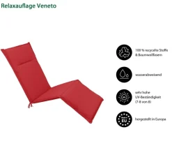 Dehner Relax- & Liegenauflagen - Relaxauflage Veneto, ca. B50/H4/T168 cm Rot