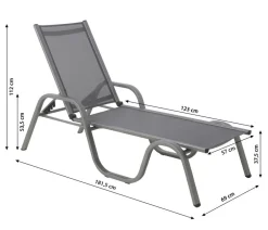 Dehner Klappliegen|Relaxliegen - Relaxliege Chicago Grau