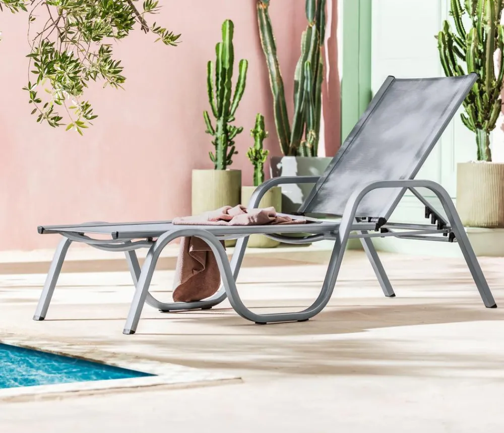 Dehner Klappliegen|Relaxliegen - Relaxliege Chicago Grau