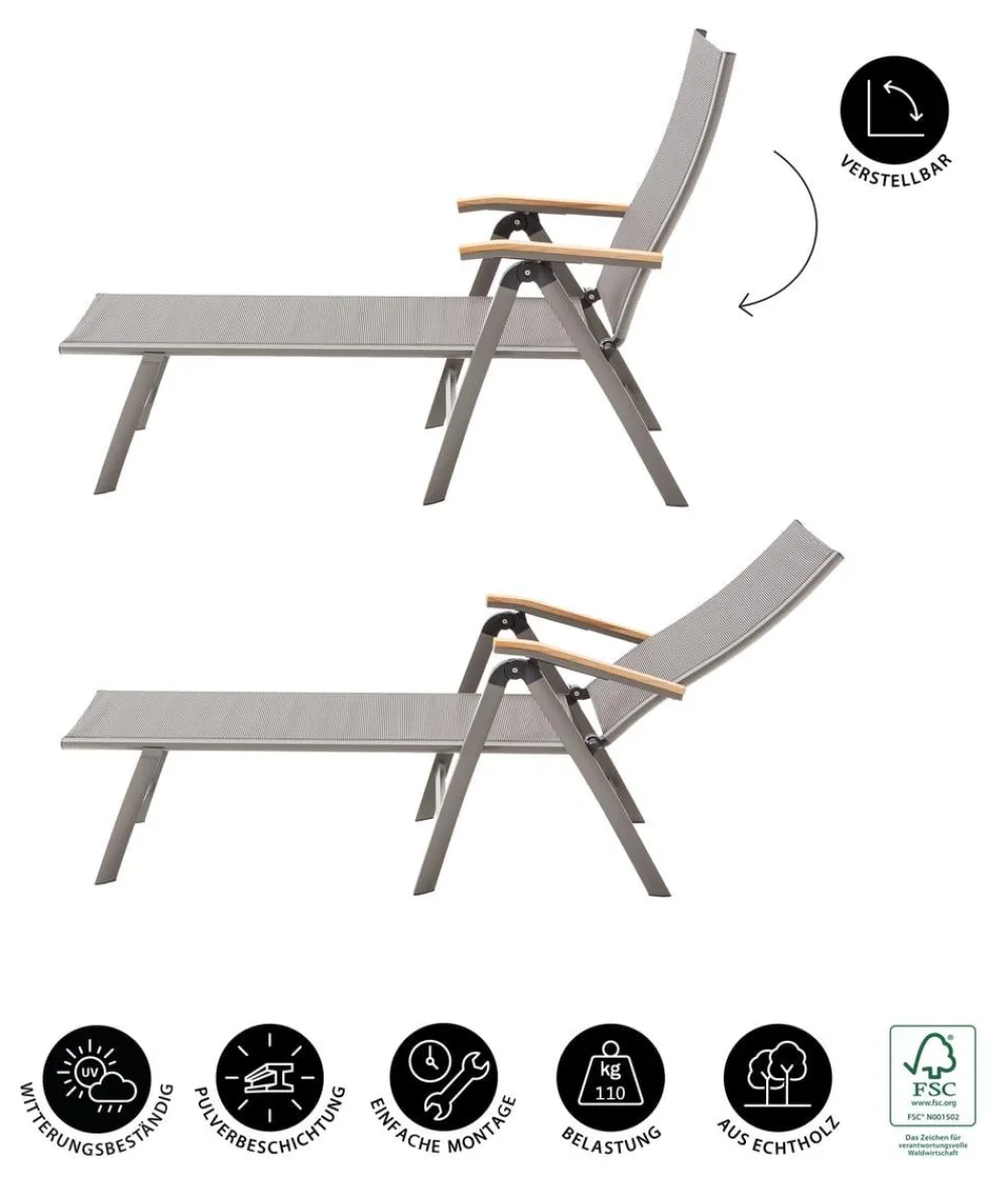 Dehner Relaxliegen > Relaxliege Colmar, ca. B66/H105/T180 cm