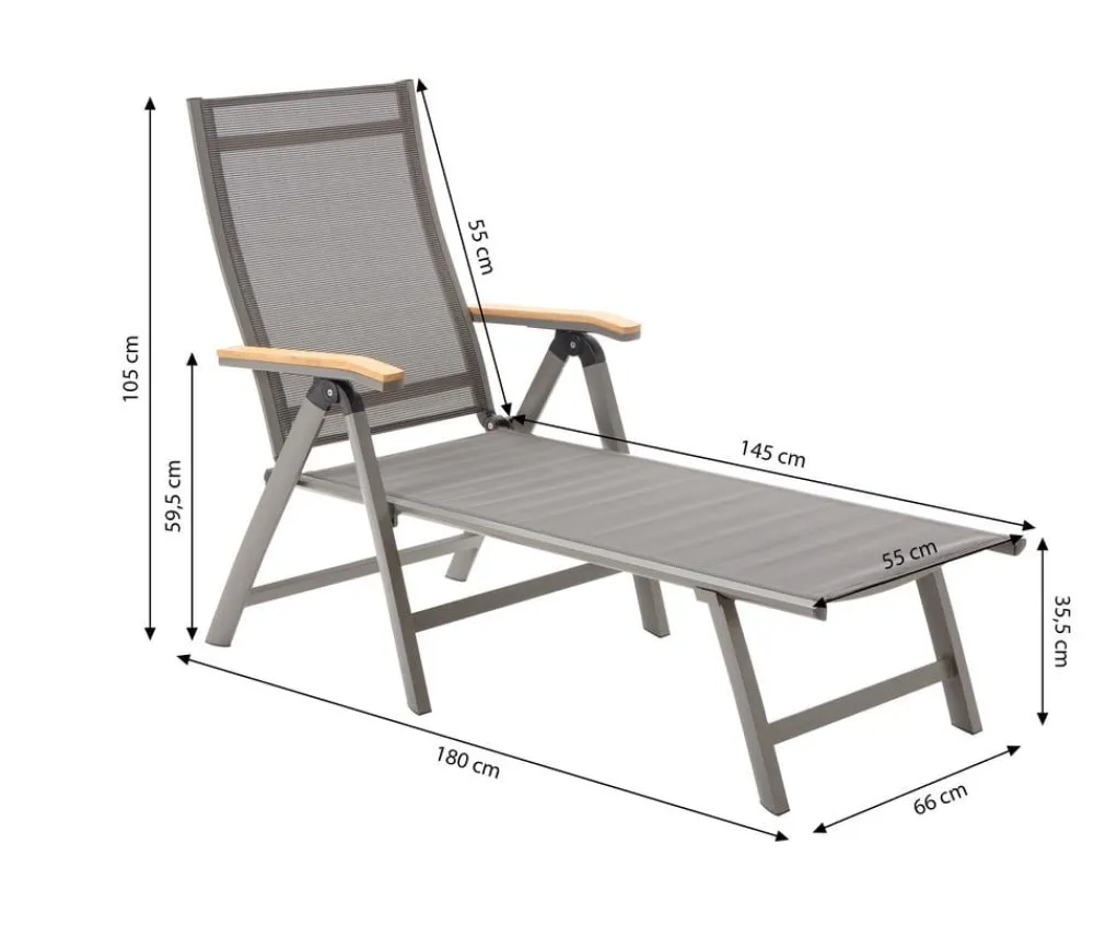 Dehner Relaxliegen > Relaxliege Colmar, ca. B66/H105/T180 cm
