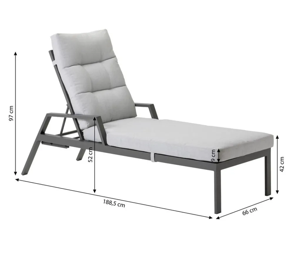 Dehner Relaxliegen|Gartenliegen Aluminium > Relaxliege Formentera, ca. B66/H97/T188,5 cm