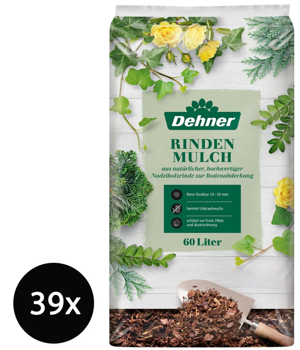 Dehner Rindenmulch fein, 39 x 60 Liter Best