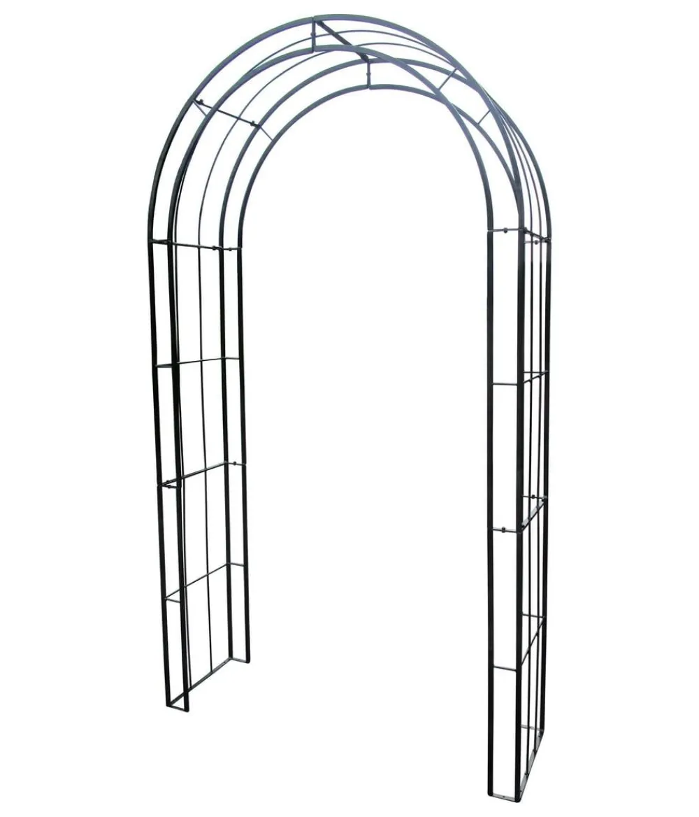 Dehner Rosenbögen - Rosenbogen York, ca. B126/H232/T38 cm Grau