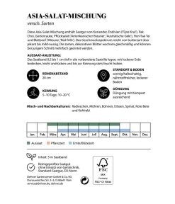 Dehner Gemüsesamen - Saatband Asia-Salat-Mischung, L5 m