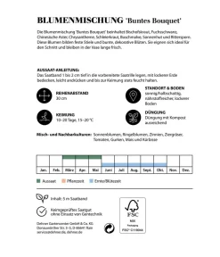 Dehner Blumensamen > Saatband Blumenmischung 'Buntes Bouquet", L5 m