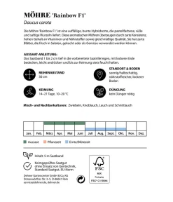 Dehner Gemüsesamen > Saatband Möhre 'Rainbow F1', L5 m