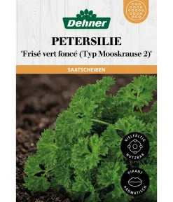 Dehner Kräutersamen > Saatscheiben Petersilie 'Frisé vert foncé (Typ Mooskrause 2)', 3 Stück à Ø 8 cm