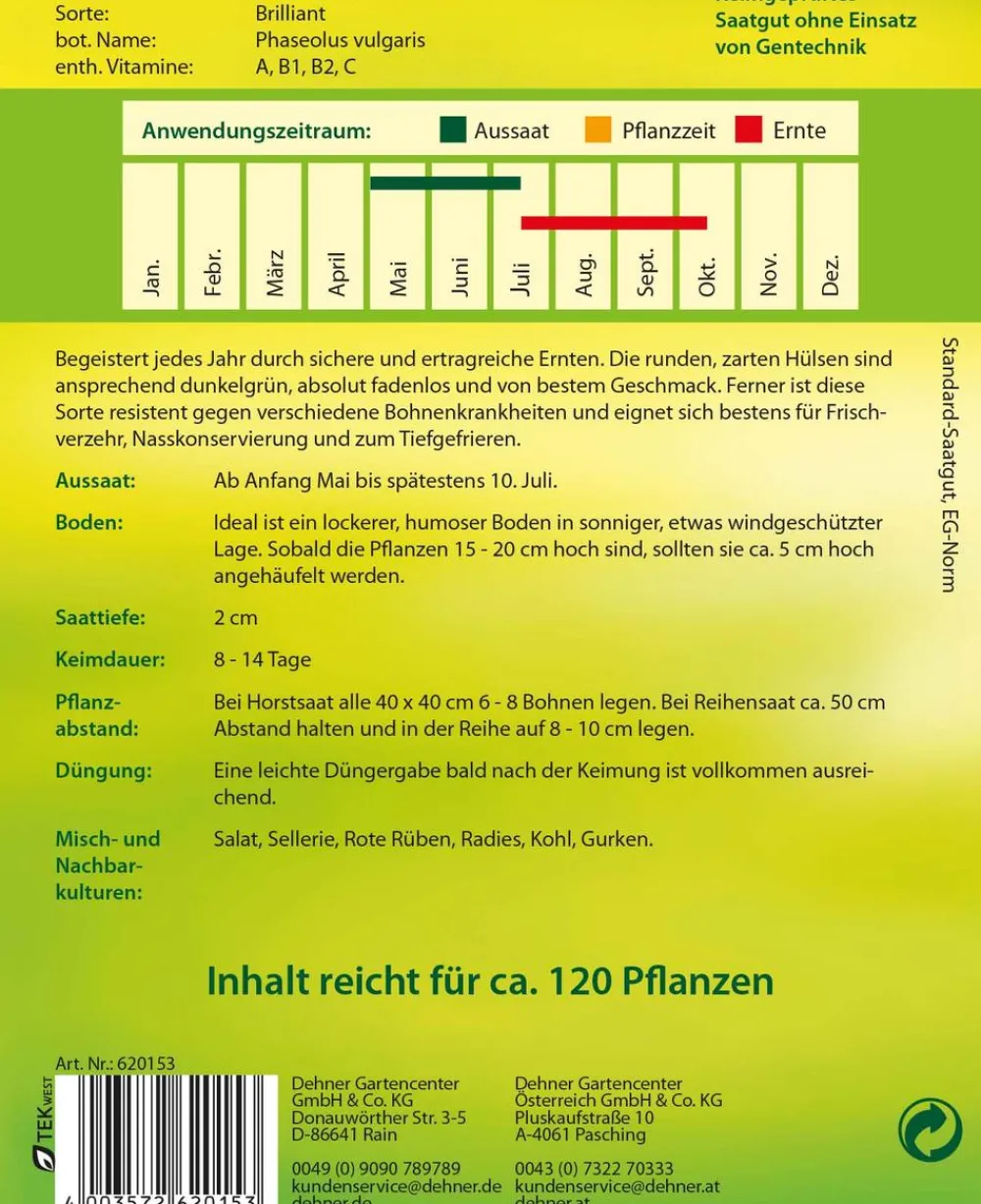 Dehner Samen Buschbohne 'Brilliant' Discount