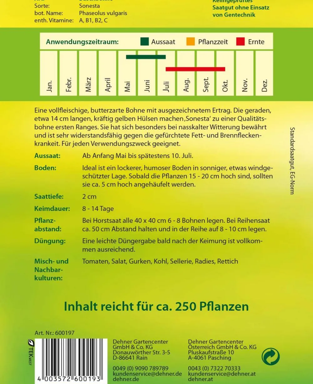 Dehner Samen Buschbohne 'Sonesta' Gelb Online