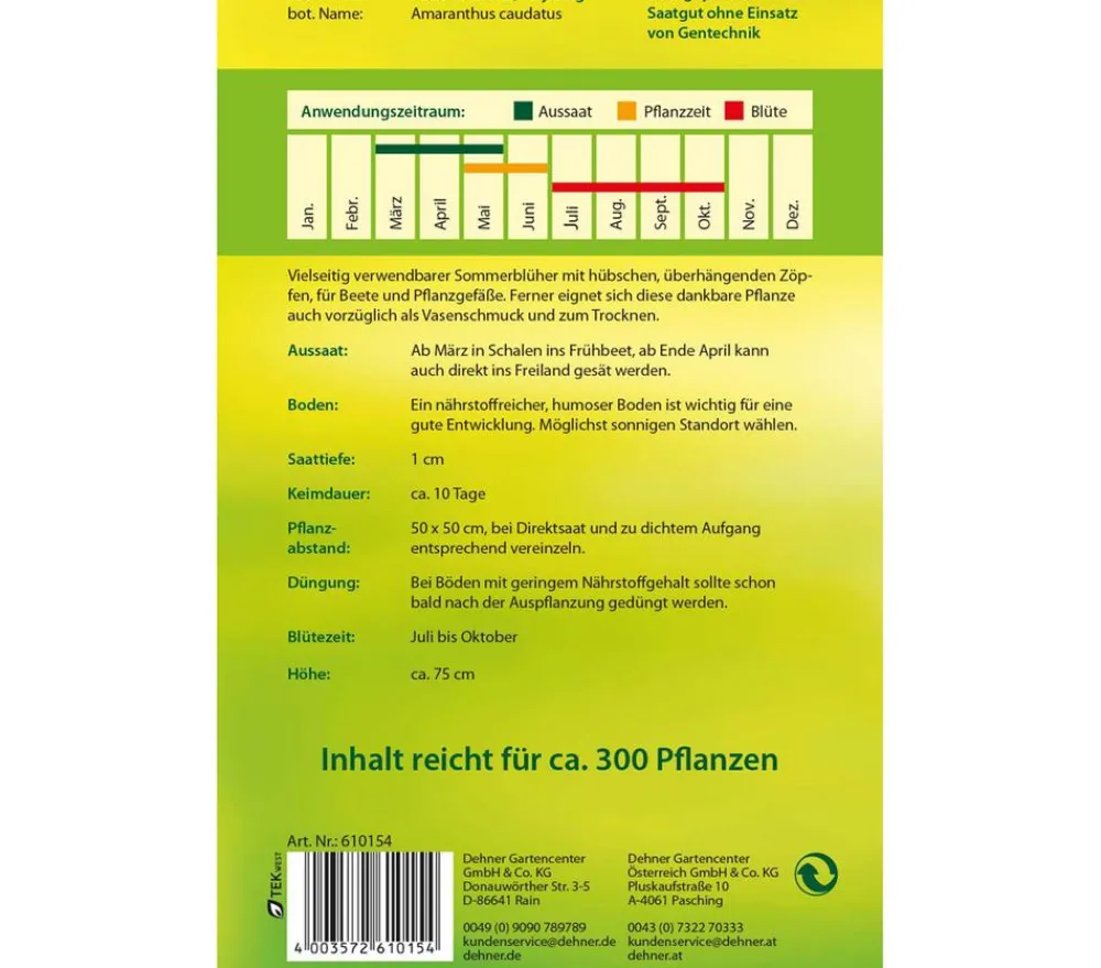 Dehner Samen Fuchsschwanz Rot Outlet