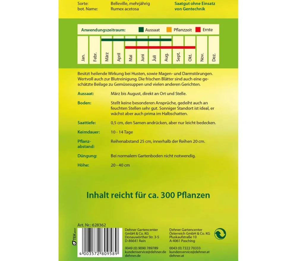 Dehner Kräutersamen - Samen Sauerampfer 'Belleville'