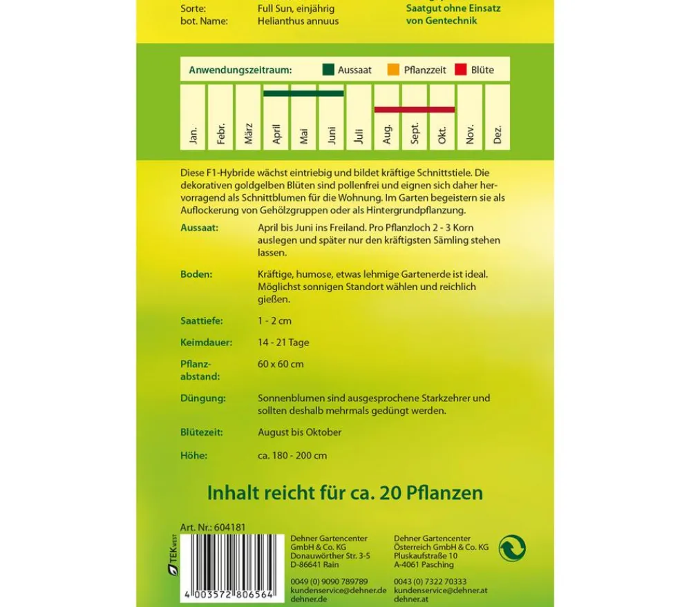 Dehner Blumensamen > Samen Sonnenblume 'Full Sun'
