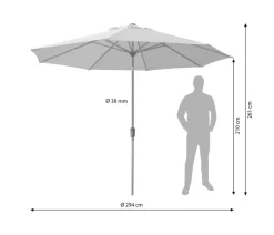 Dehner Schirm Milos, rund, ca. Ø294 cm Taupe Sale