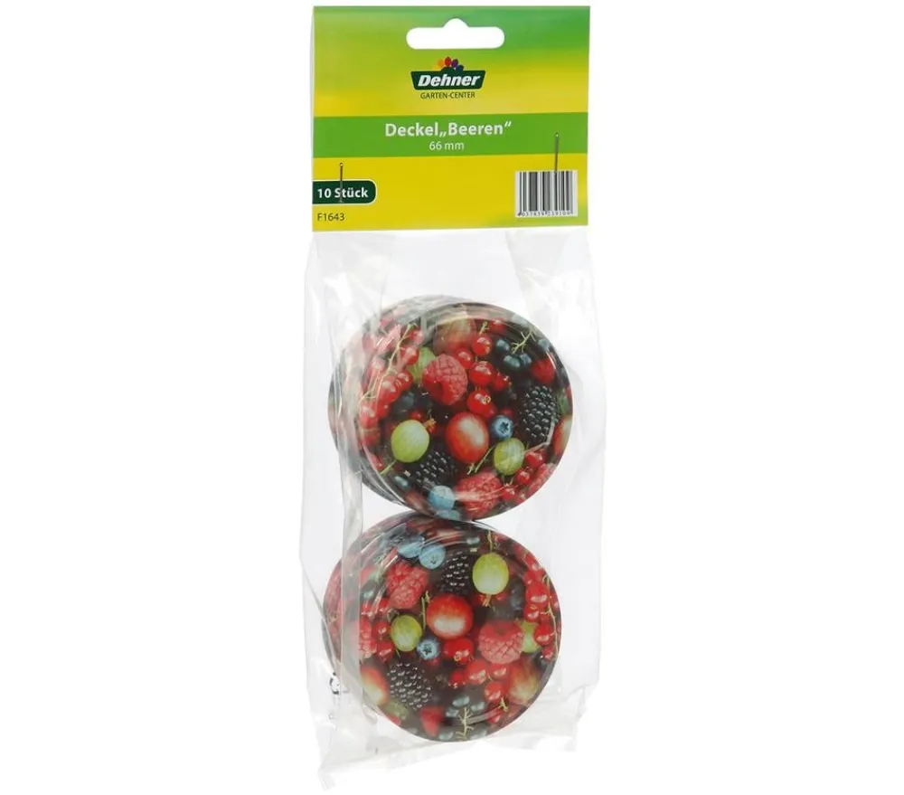 Dehner Einkochautomaten & Zubehör > Schraubdeckel Beeren, für Einkochgläser Ø66 mm, 10er-Set
