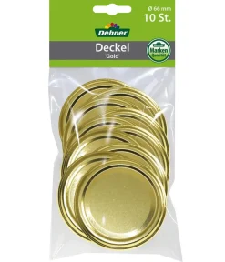 Dehner Einkochautomaten & Zubehör - Schraubdeckel, , für Einkochgläser, Ø66 mm, 10er-Set Gold