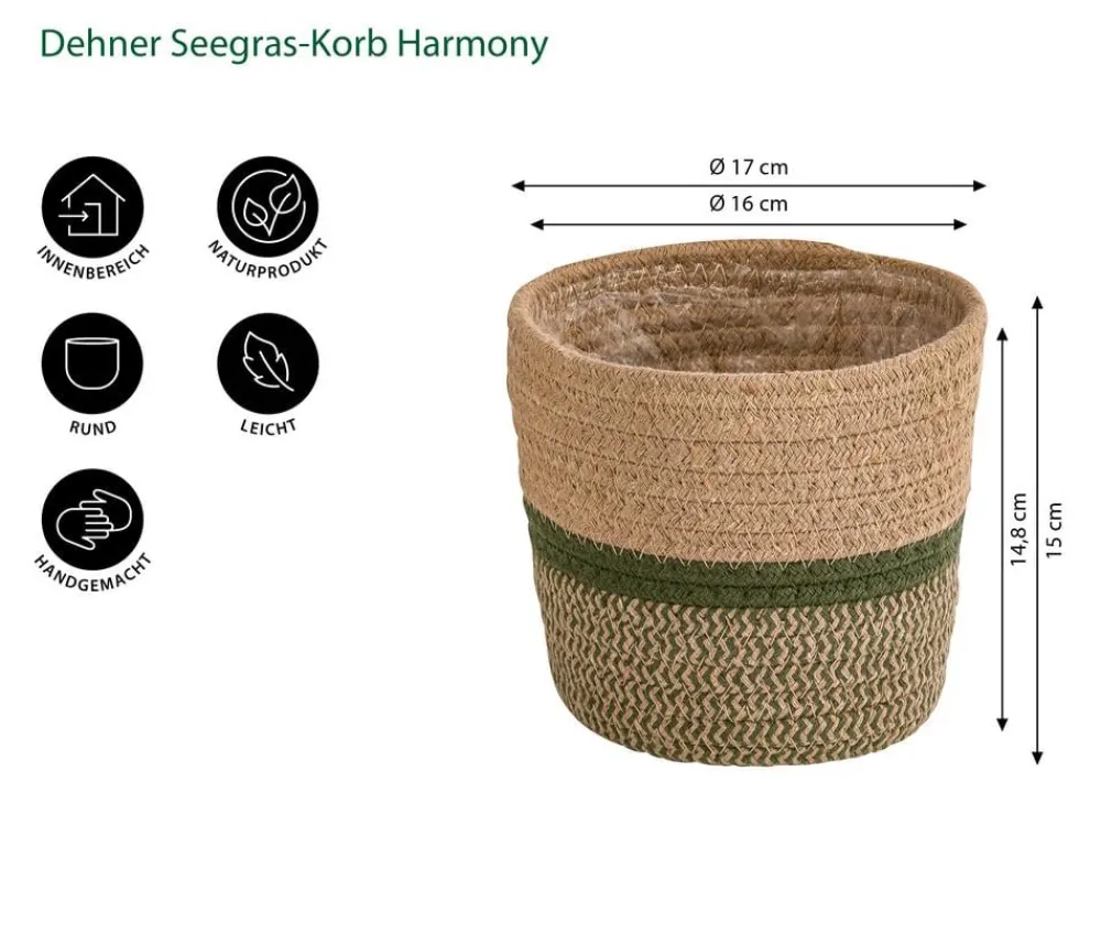 Dehner Blumentöpfe & Übertöpfe > Seegras-Korb Harmony, rund