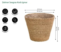 Dehner Seegras-Korb Igmar, konisch Hellbraun New