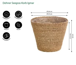 Dehner Seegras-Korb Igmar, konisch Hellbraun Hot