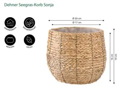 Dehner Blumentöpfe & Übertöpfe > Seegras-Korb Sonja, bauchig,