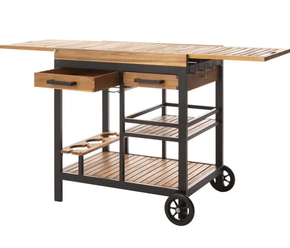 Dehner Gartentische Holz - Servierwagen Liverpool, ca. B75/150/H82/T52 cm