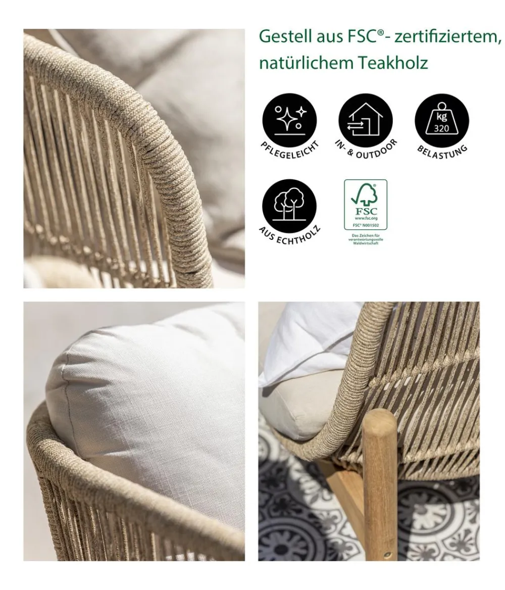 Dehner Loungemöbel|Loungebänke - Sofa Portofino, 2-Sitzer