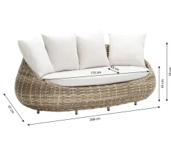 Dehner Loungemöbel|Loungebänke > Sofa Tulum, ca. B208/H76/T97 cm