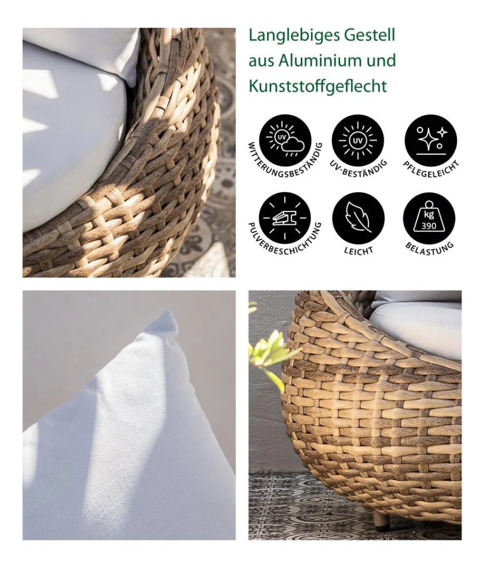 Dehner Loungemöbel|Loungebänke > Sofa Tulum, ca. B208/H76/T97 cm