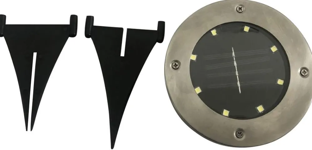 Dehner Solarleuchten > Solar-Bodenleuchte Skiva, ca. Ø12/H13 cm