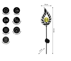 Dehner Solar-Dekostab Arian, ca. H130 cm, metallic-/ Best