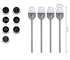 Dehner Solar-Edelstahlleuchte Jaro, 4er-Set New